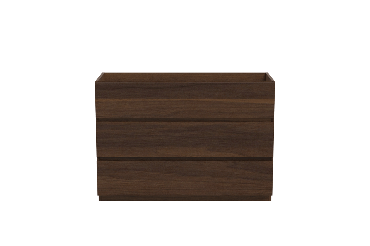 Storke Edge meuble sous-vasque a poser 120 x 46 cm noyer 3 tiroirs