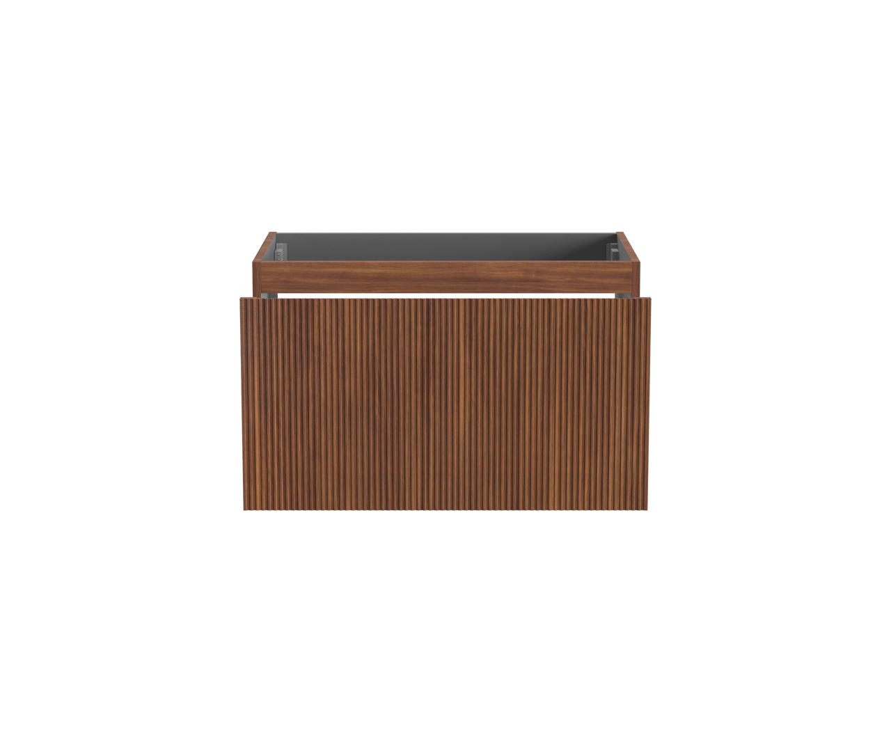 Storke Ribs zwevende wastafelonderkast 85 x 52 cm notenhout 2 lades