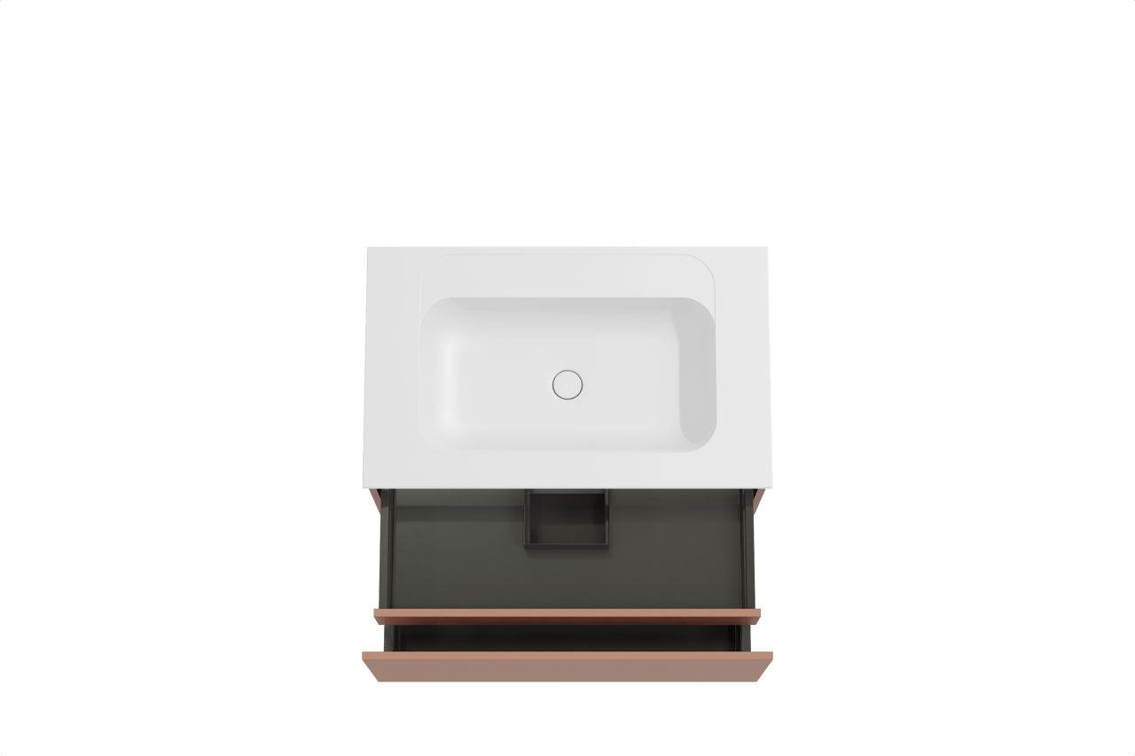 Balmani Sfera meuble salle de bains suspendu 90 x 55 cm cotto avec Tablo Strada plan simple en marbre composite blanc mat