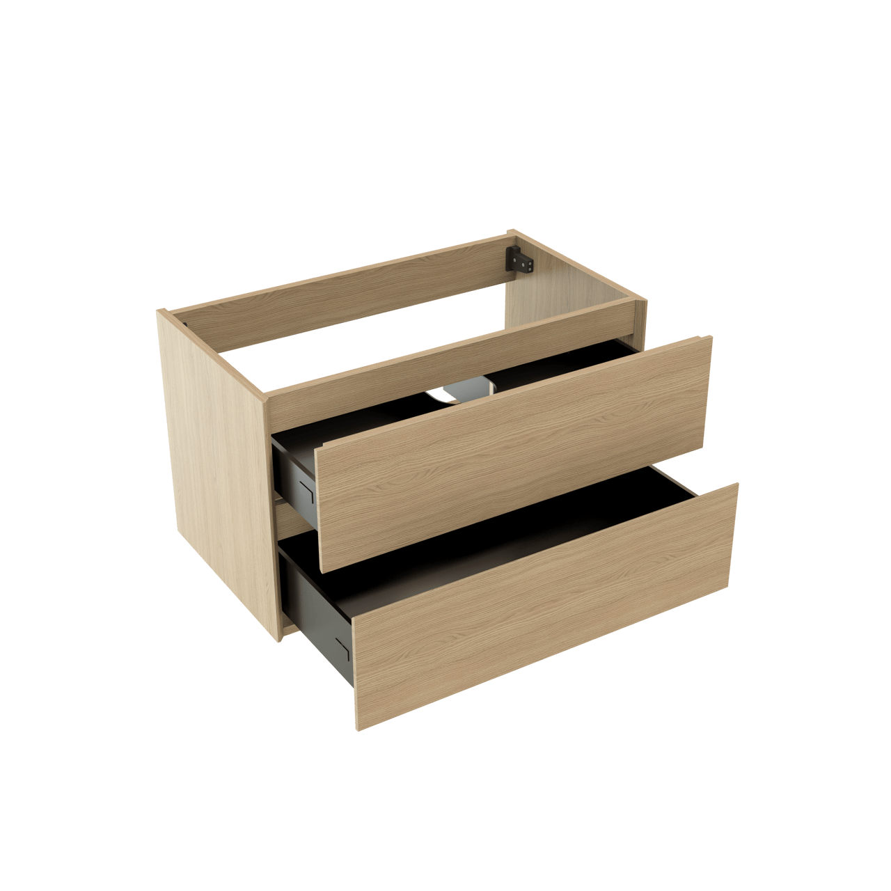 Storke Edge zwevende wastafelonderkast 80 x 46 cm natuur eik 2 lades