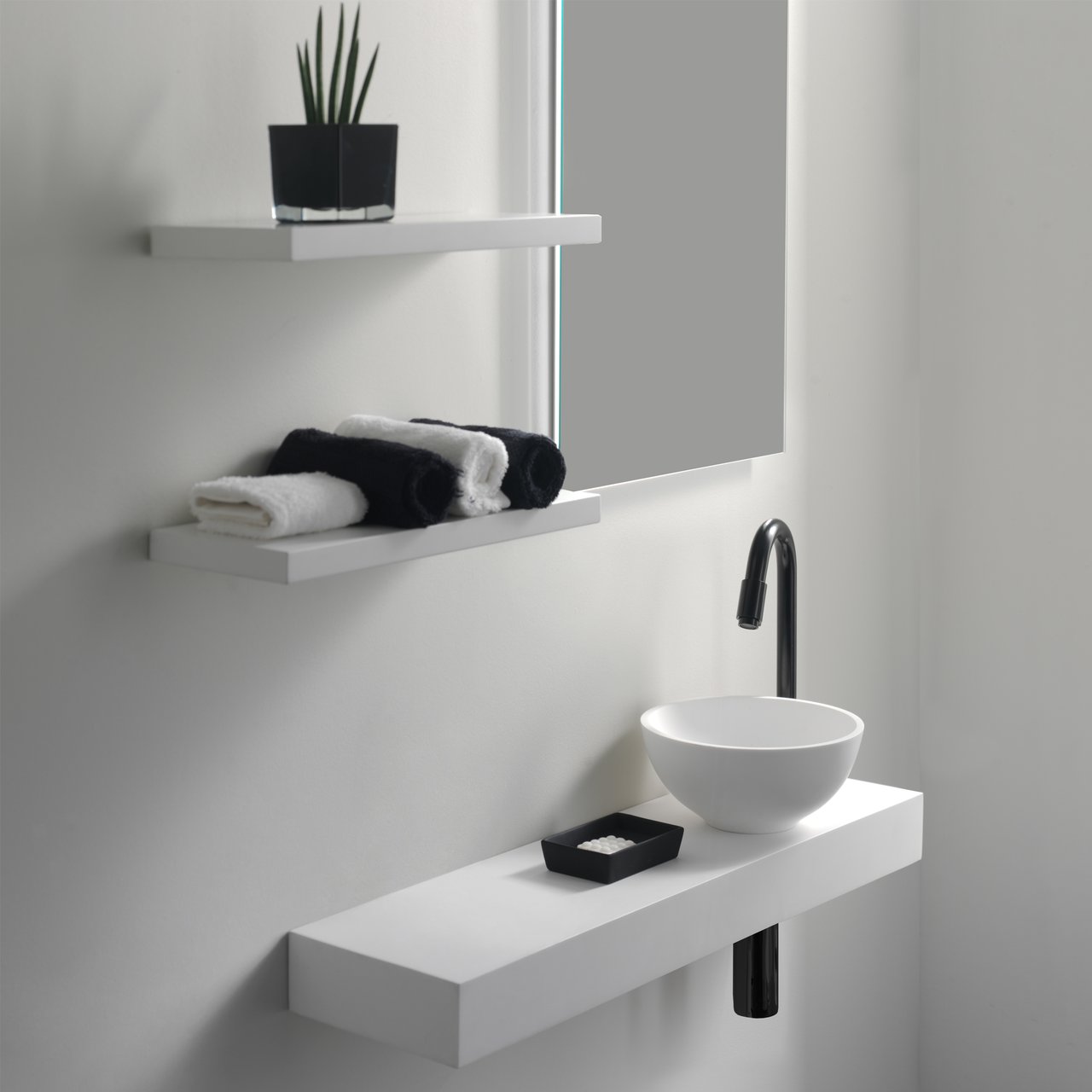 Blaufoss Ottawa robinet de lave-mains réhaussé noir mat