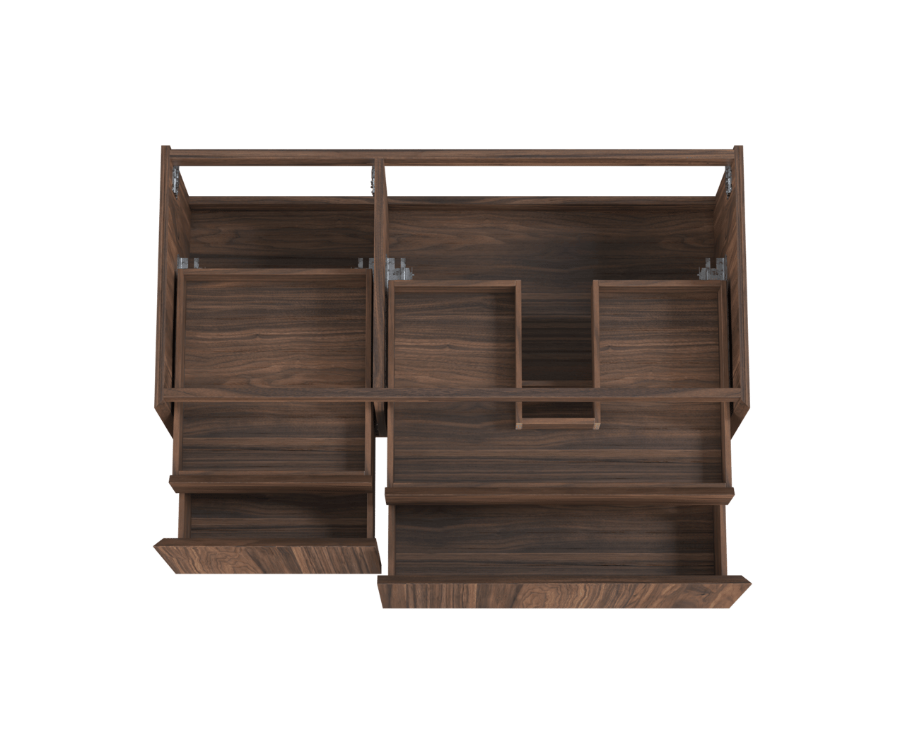 Balmani Idra meuble sous-vasque suspendu 120 x 55 cm asymétrique à droite plaqué noyer 4 tiroirs