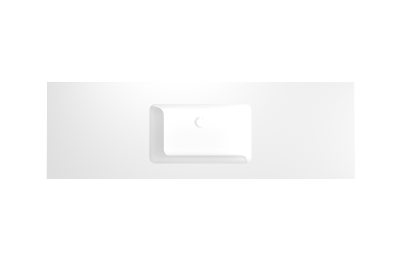 Storke Mata Einzelwaschtisch, Solid Surface matt, 165 x 52 cm