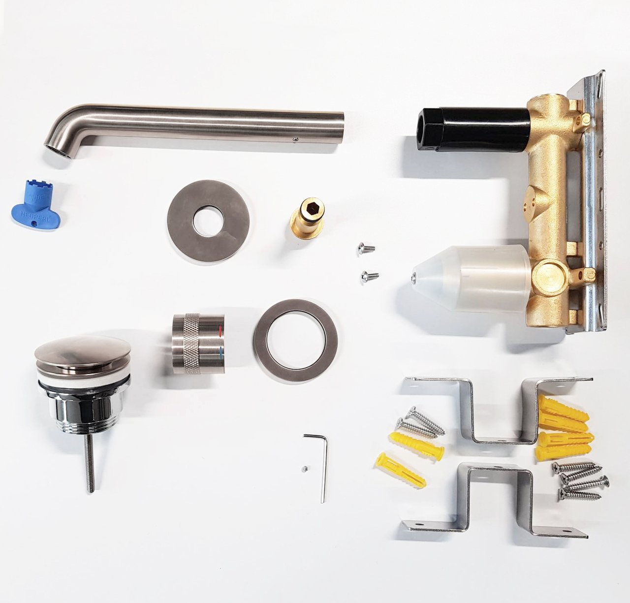 Blaufoss Pavilion Unterputz-Waschbecken Armatur: Brushed Coolmetal, Einbauelement inklusive