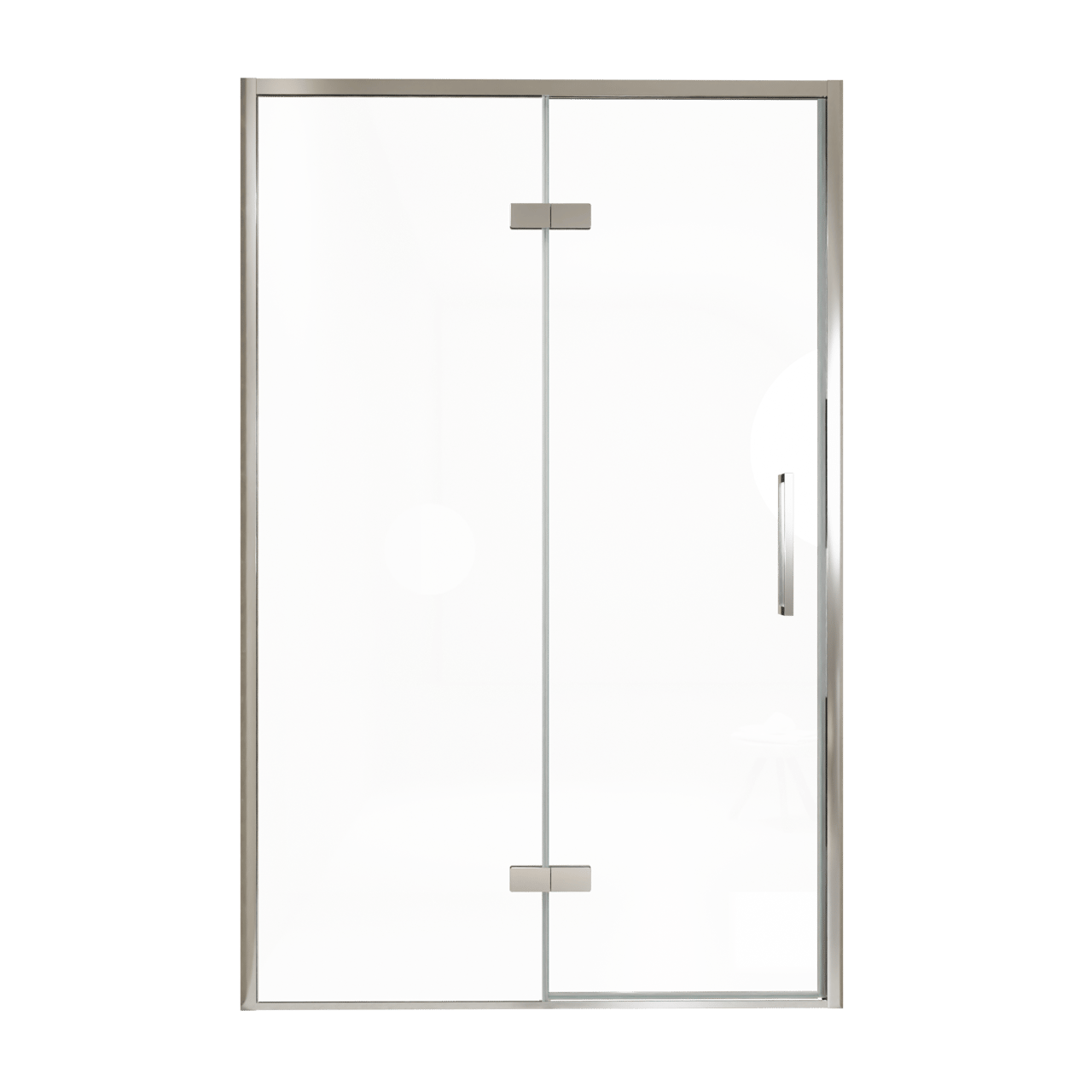 Balmani Senses Design Dusche Drehtür, Links, 140 cm x 210 cm, Klarglas, Profil Chrom