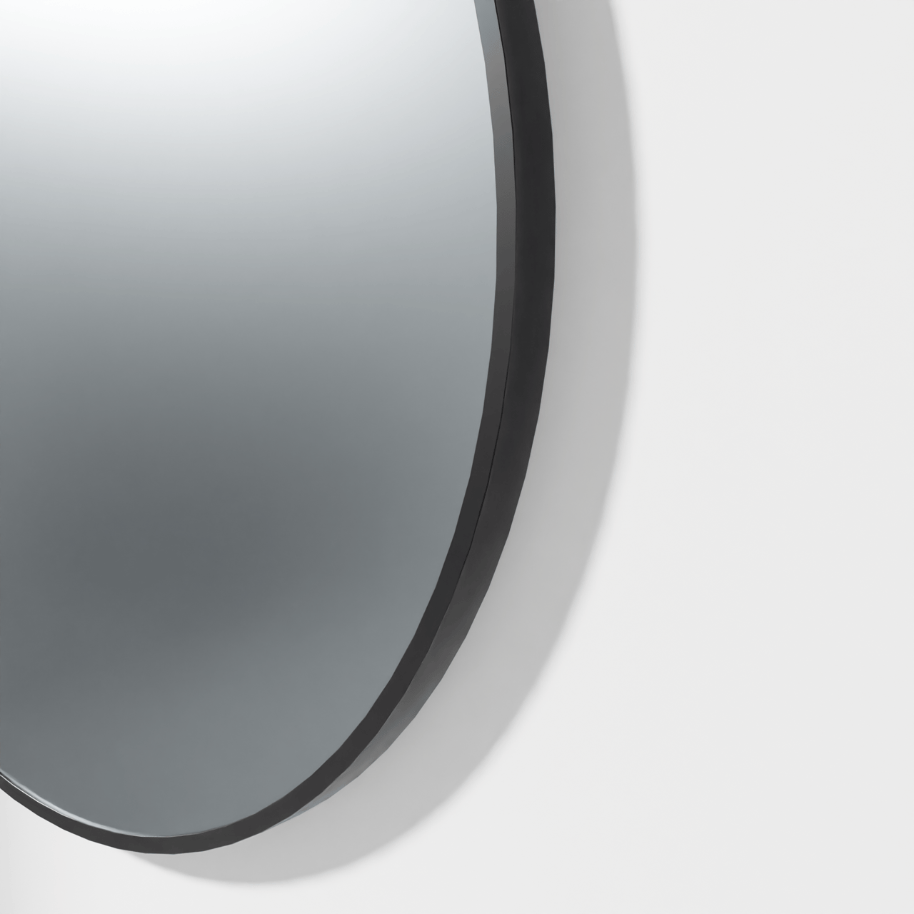 Linie Vivor Badspiegel: Rund, Schwarz, Ø 50 cm