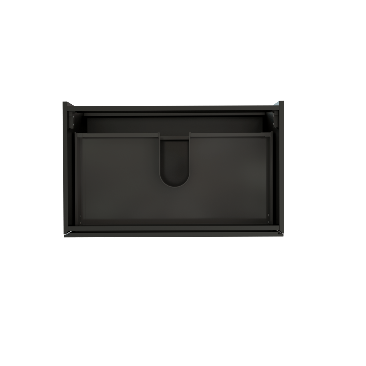 Storke Edge hängender Waschbeckenunterschrank: 85 x 52 cm, Schwarz Matt, 2 Schubladen