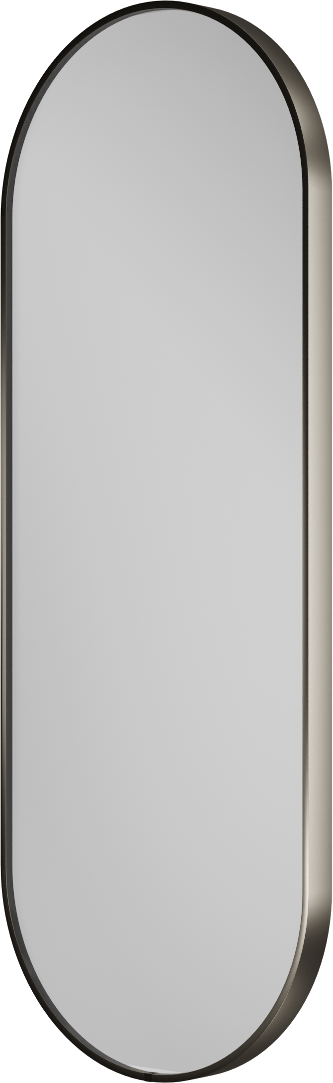 Balmani Secret ovaal badkamerspiegel Brushed Gunmetal 45 x 120 cm met spiegelverlichting en anti-damp