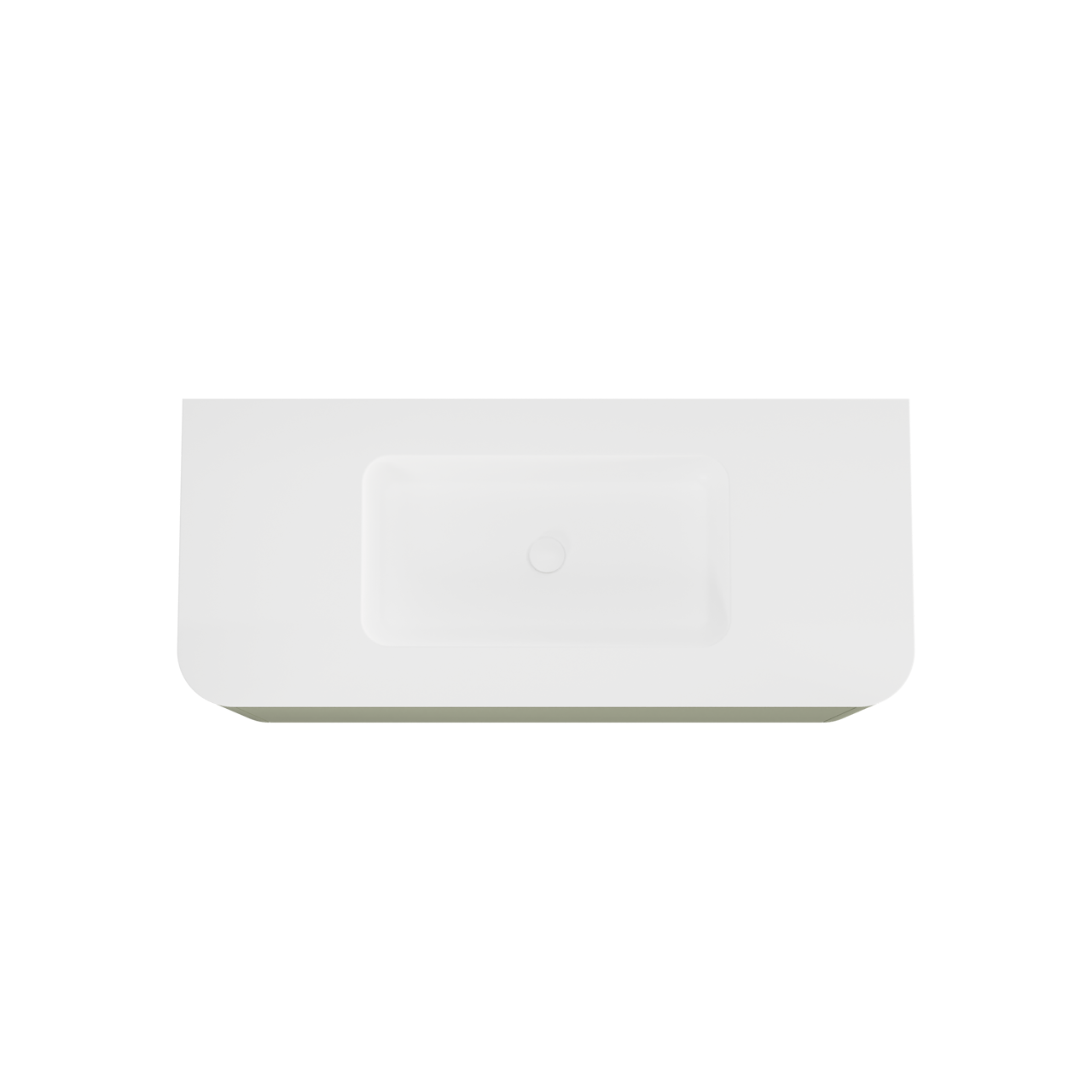 Balmani Moon meuble salle de bains suspendu 130 x 55 cm vert sauge avec Moon plan simple en solid surface blanc mat