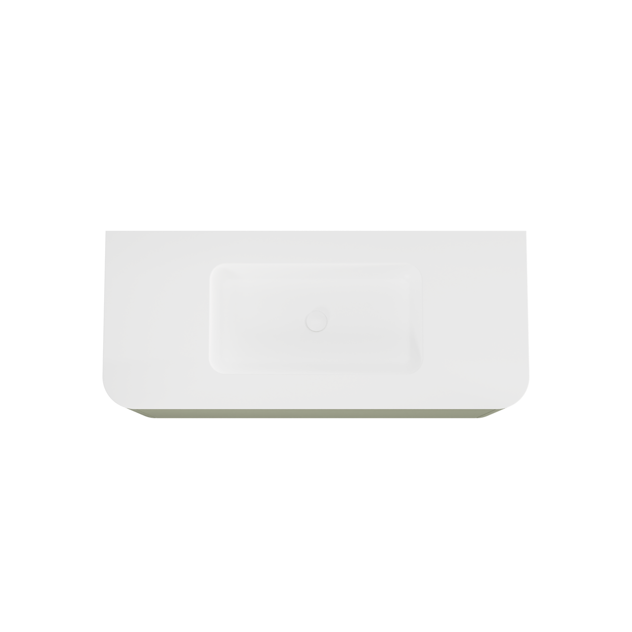 Balmani Moon zwevend badkamermeubel 130 x 55 cm saliegroen met Moon enkele wastafel in solid surface mat wit