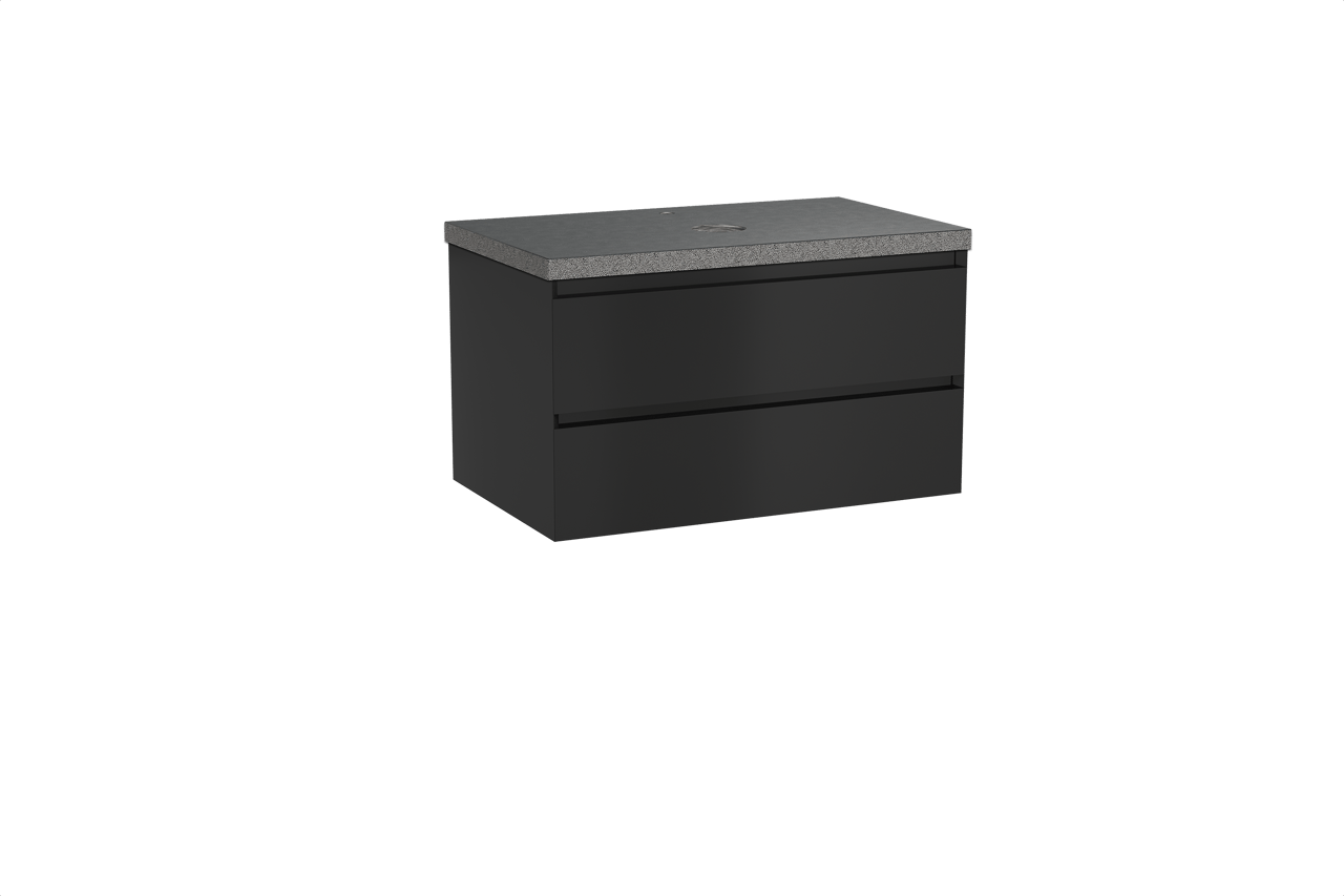 Balmani Mitra Badmöbel Set mit Rock Waschtischplatte für Aufsatzwaschbecken