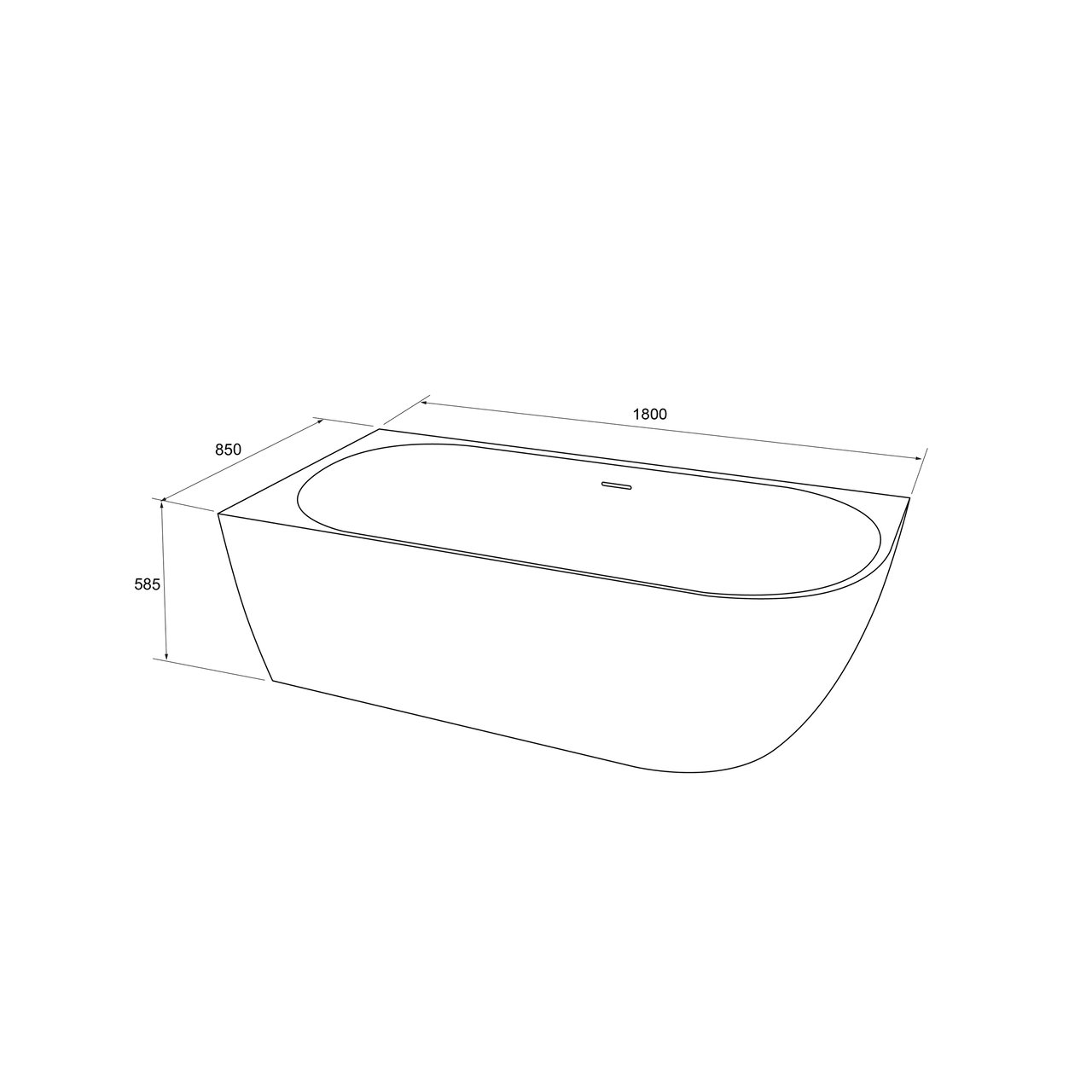 Luca Varess Otello 2-Personen-Eckbadewanne: links, 180 x 85 cm, Acryl, Weiß matt