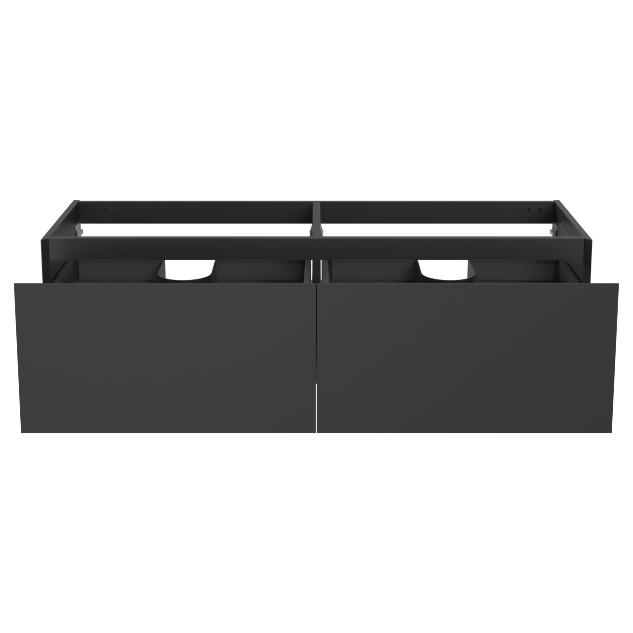 Balmani Idra meuble sous-lavabo suspendu 180 x 55 cm noir mat 4 tiroirs