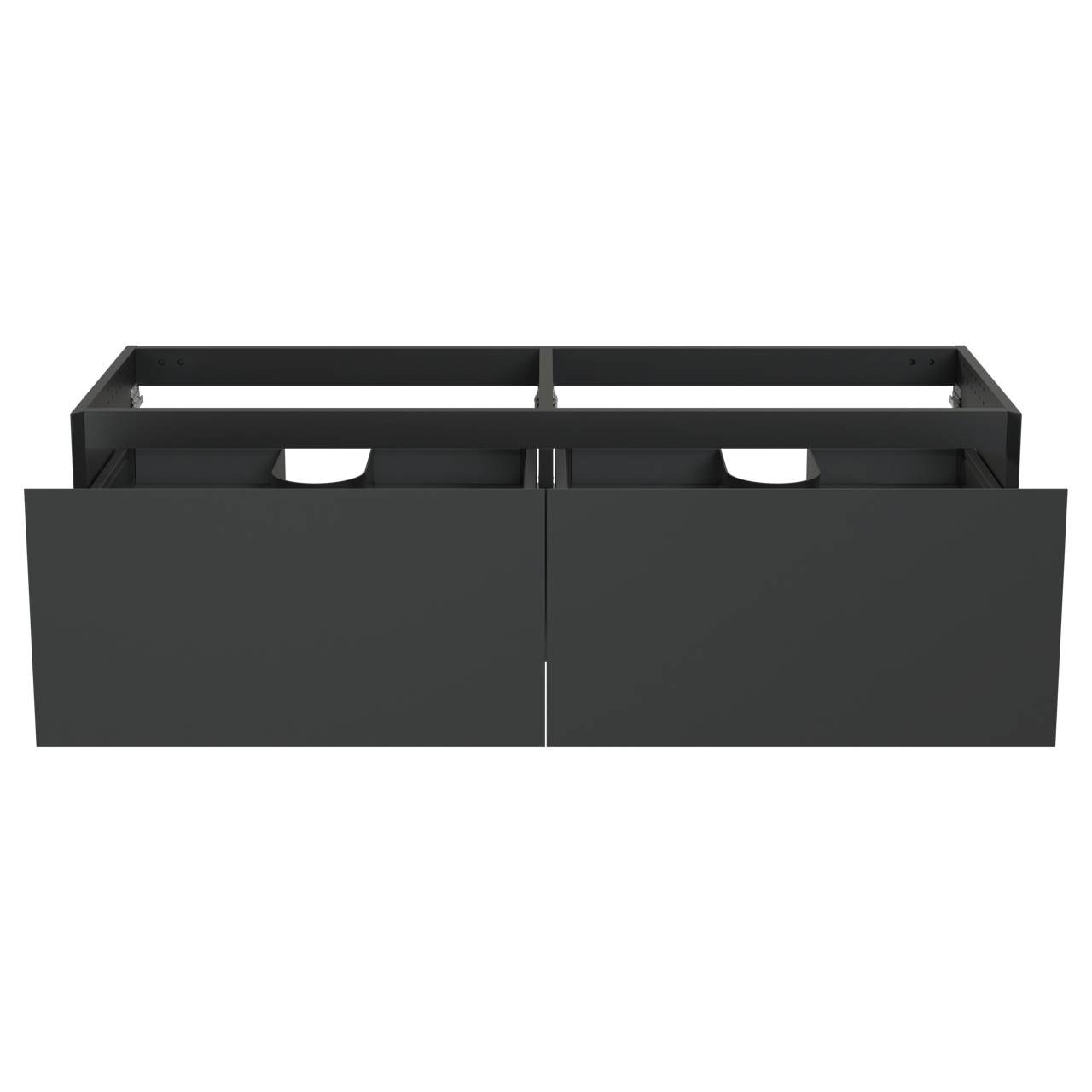 Balmani Idra meuble sous-lavabo suspendu 180 x 55 cm noir mat 4 tiroirs