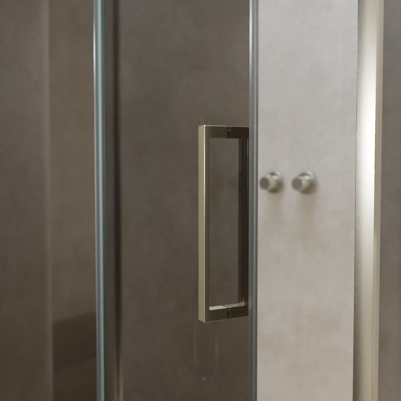 Balmani Senses Design douche en coin avec porte pivotante à gauche et paroi latérale fixe, 120 x 90 cm, Miroir Reflex, Profil Brushed CoolMetal, coating inclus