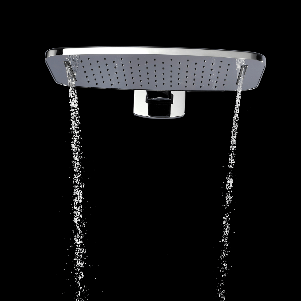 Blaufoss Mystic Core Regendusche Duschkopf: Rechteckig, Wasserfallfunktion, Wandmontage, 40 x 25 cm, Chrom Glänzend