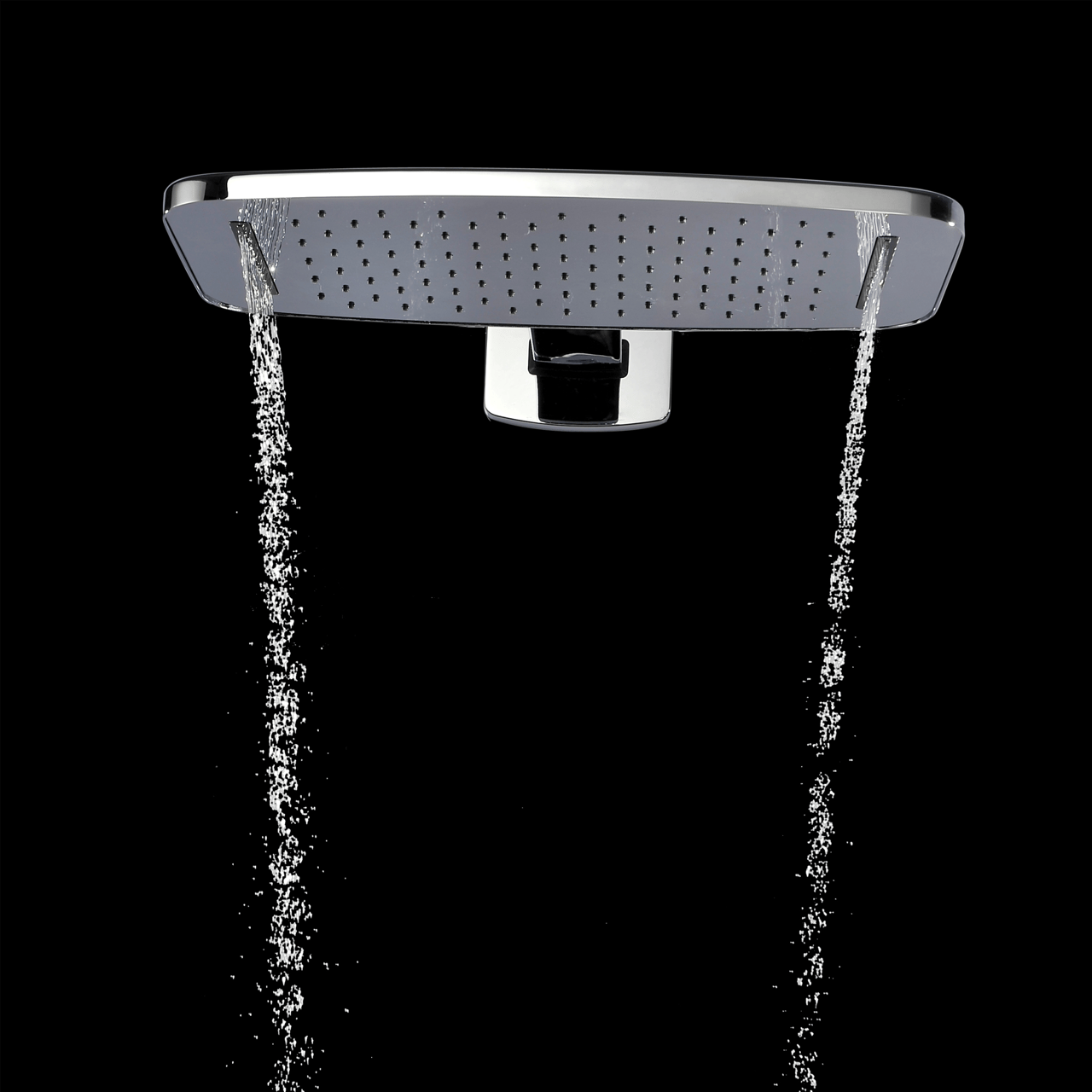 Blaufoss Mystic Core tête de douche rectangulaire avec cascade et support mural 40 x 25 cm Chrome Brillant