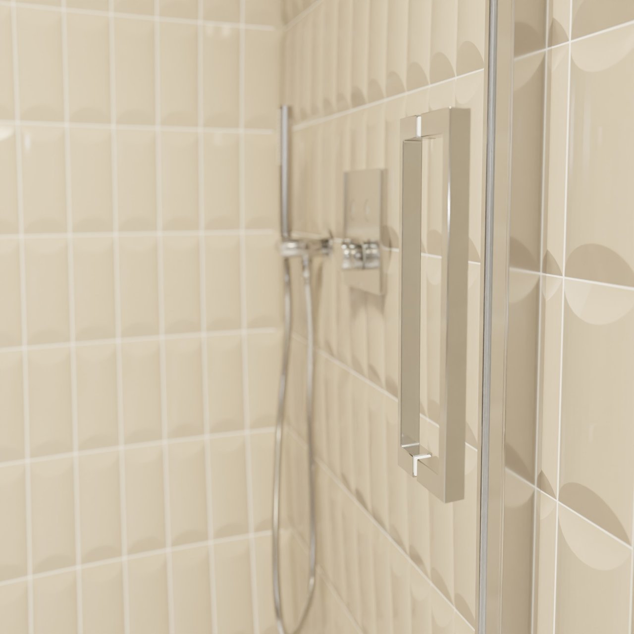 Balmani Senses Design douche schuifdeur omkeerbaar 140 cm x 210 cm Helder glas, Chroom profielen