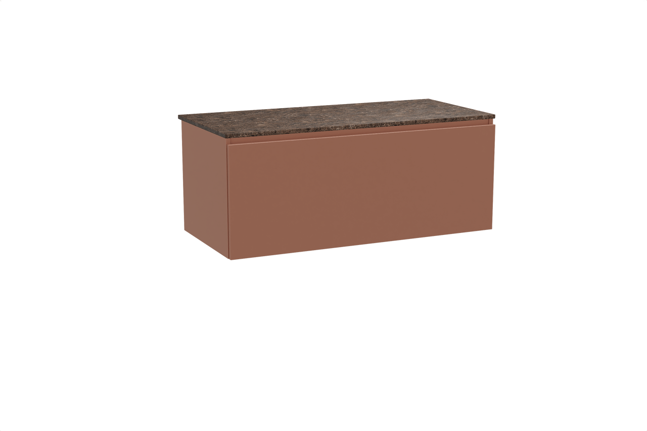 Balmani Sfera meuble salle de bains suspendu 120 x 55 cm cotto avec Stretto tablette simple ou double en marbre dark emperador