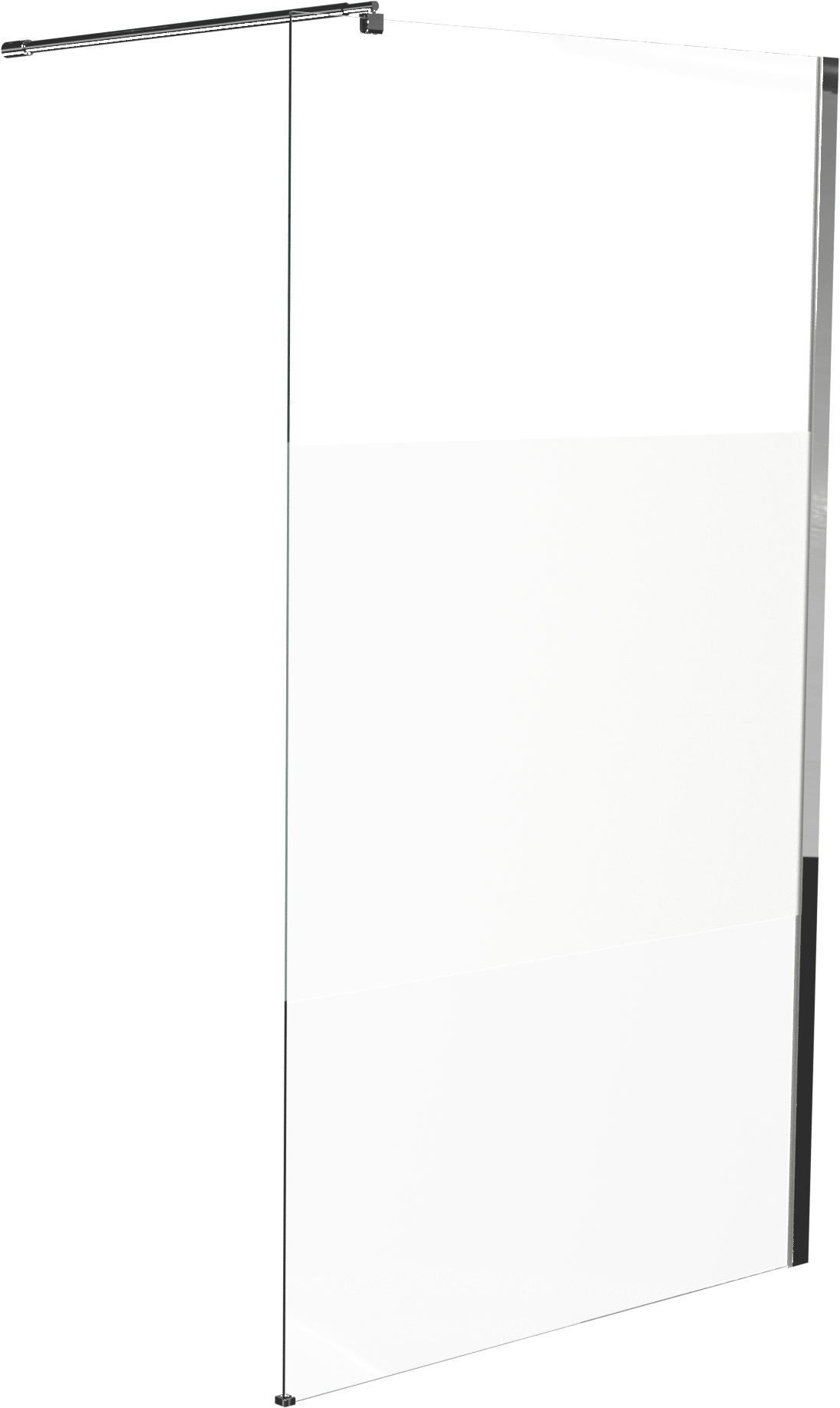 Linie Walk-In inloopdouche 100 x 200 cm helder glas met matte strook glanzend chroom profiel