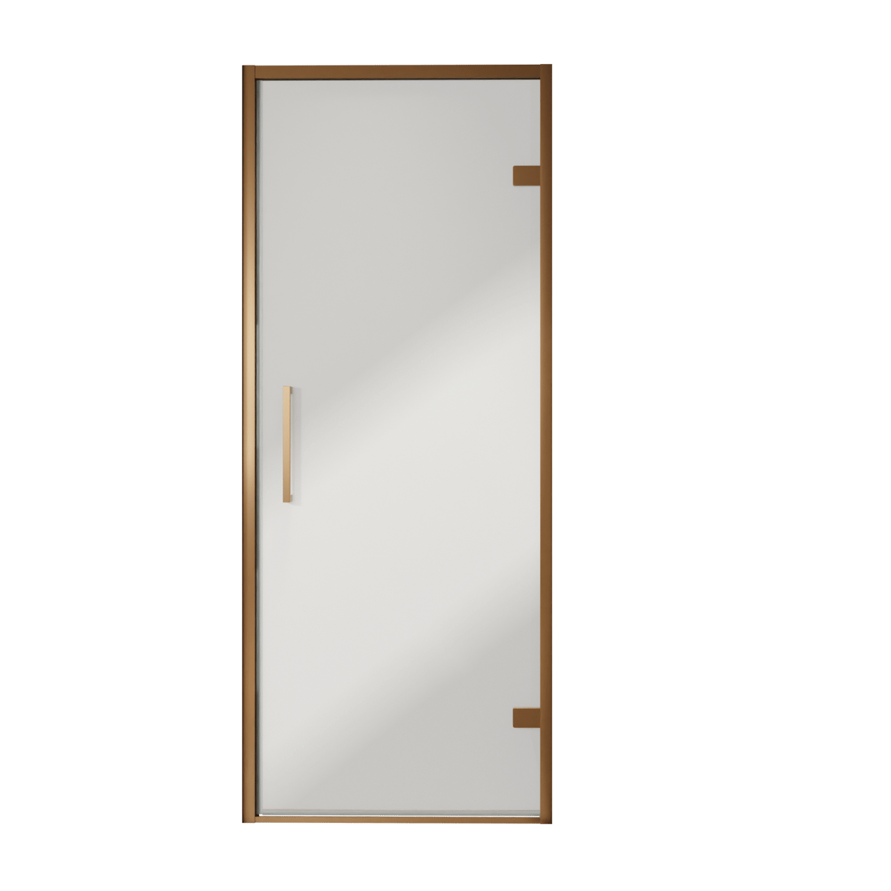 Balmani Senses Design porte pivotante à droite 90 cm x 210 cm verre Miroir Reflex, Profil Brushed Rosegold, coating inclus