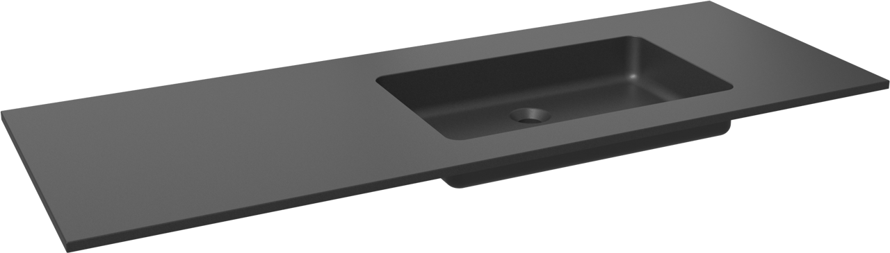 Storke Scuro Waschtisch, rechts, Quarz matt, 140 x 52 cm, Schrankkombination 35 cm