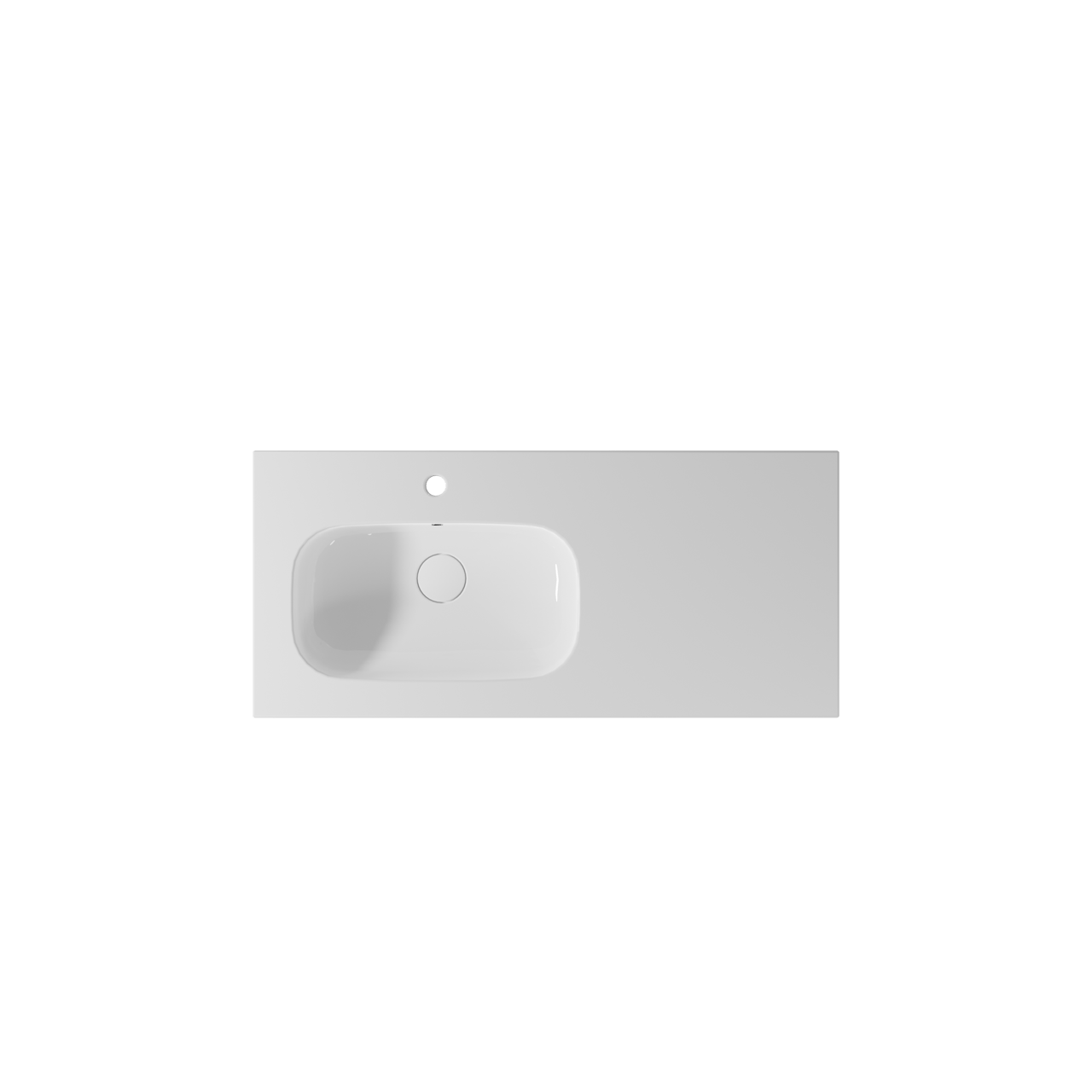 Storke Planza asymmetrisch linkse wastafel glanzend composiet marmer 100 x 46 cm