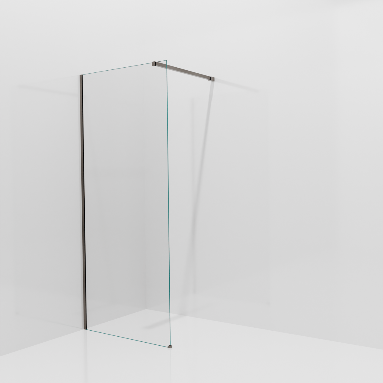 Balmani Modular douche à l'italienne: 90 x 200 cm, Verre extra transparent, avec coating, Profil Brushed GunMetal