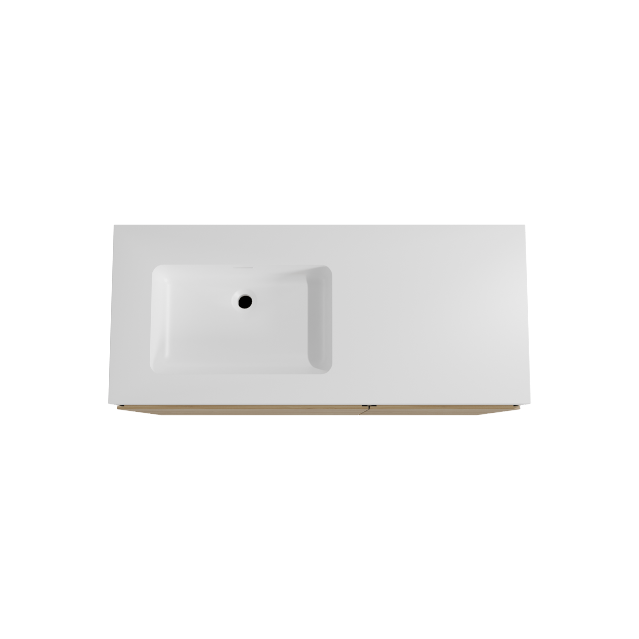 Storke Edge staand badmeubel 120 x 52 cm ruw eiken met Mata High asymmetrisch linkse wastafel in solid surface mat wit
