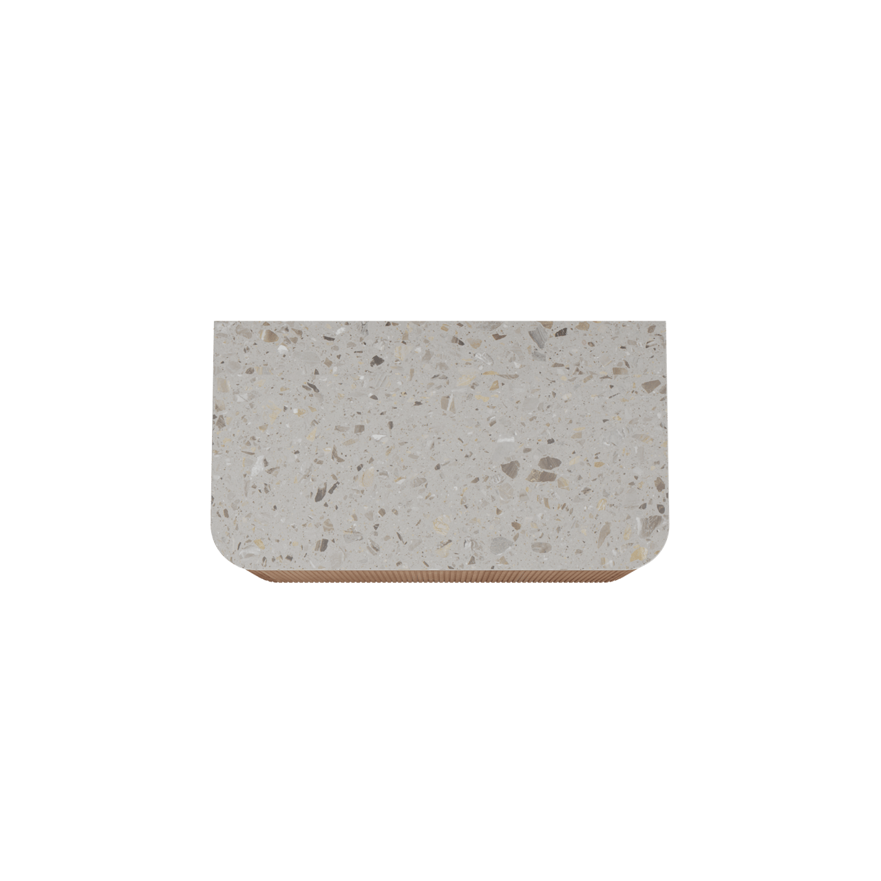 Balmani Moon meuble salle de bains suspendu 100 x 55 cm chêne naturel avec Moon tablette simple en terrazzo greige terrazzo, Nervure droite symétrique verticale