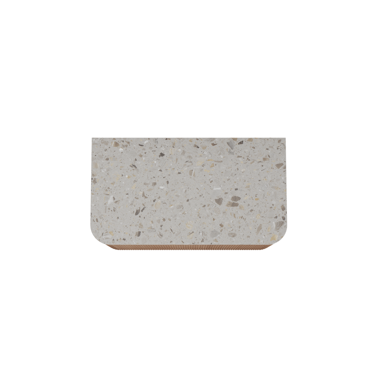 Balmani Moon meuble salle de bains suspendu 100 x 55 cm chêne naturel avec Moon tablette simple en terrazzo greige terrazzo, Nervure droite symétrique verticale