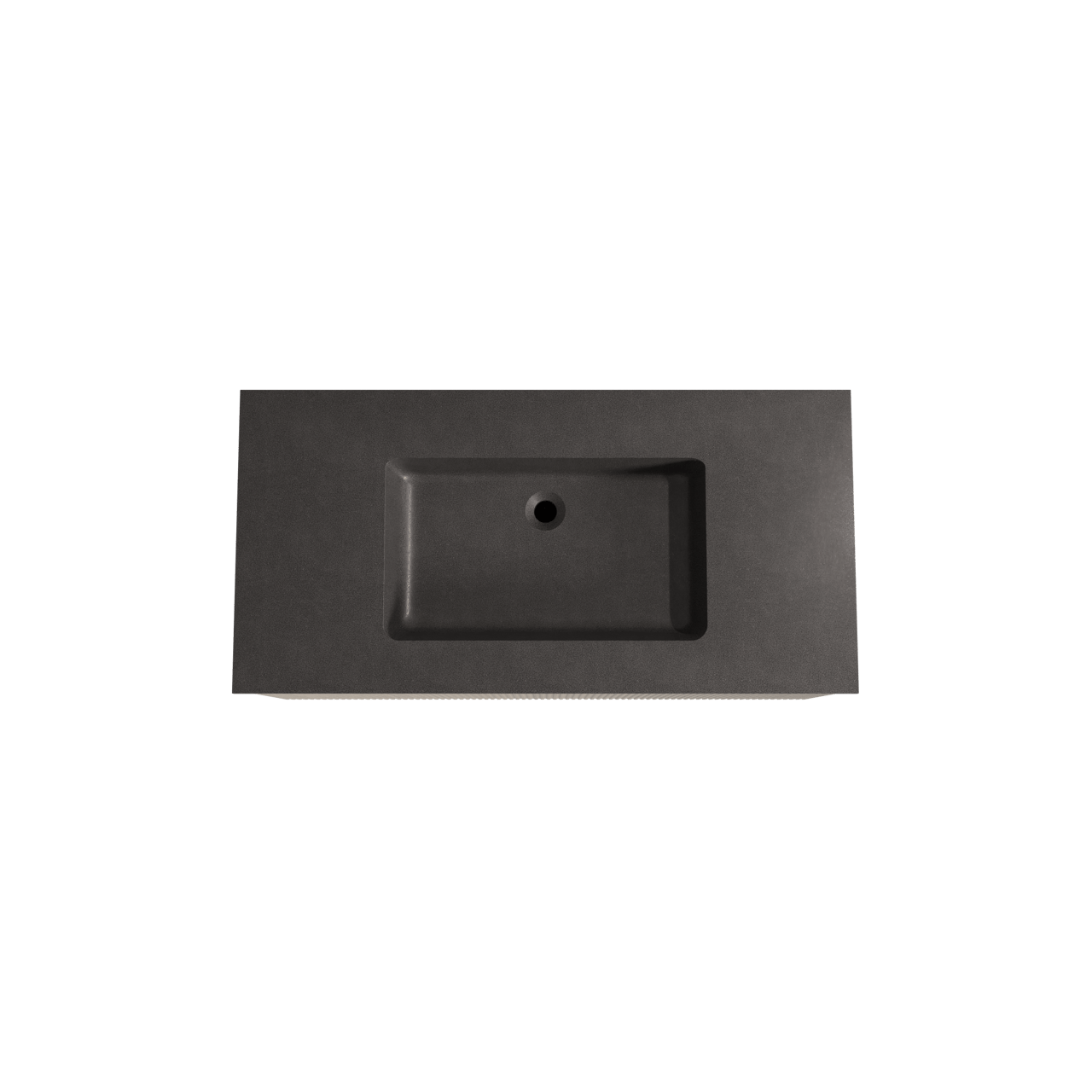 Storke Ribs hängendes Möbelstück Set: 105 x 52 cm, Rohe Eiche, mit Scuro Einzelwaschtisch, Quarz, Schwarz matt, Vertikale symmetrische gerade Rippe