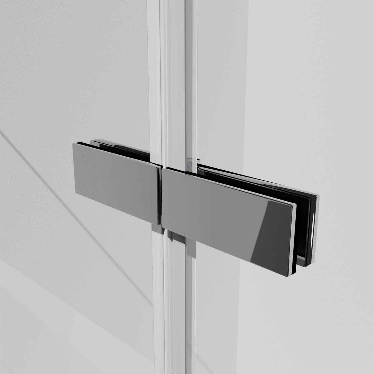 Luca Varess Kuresa pare-baignoire pliant en 2 pièces 120 cm verre transparent avec bande matte profil chrome brillant