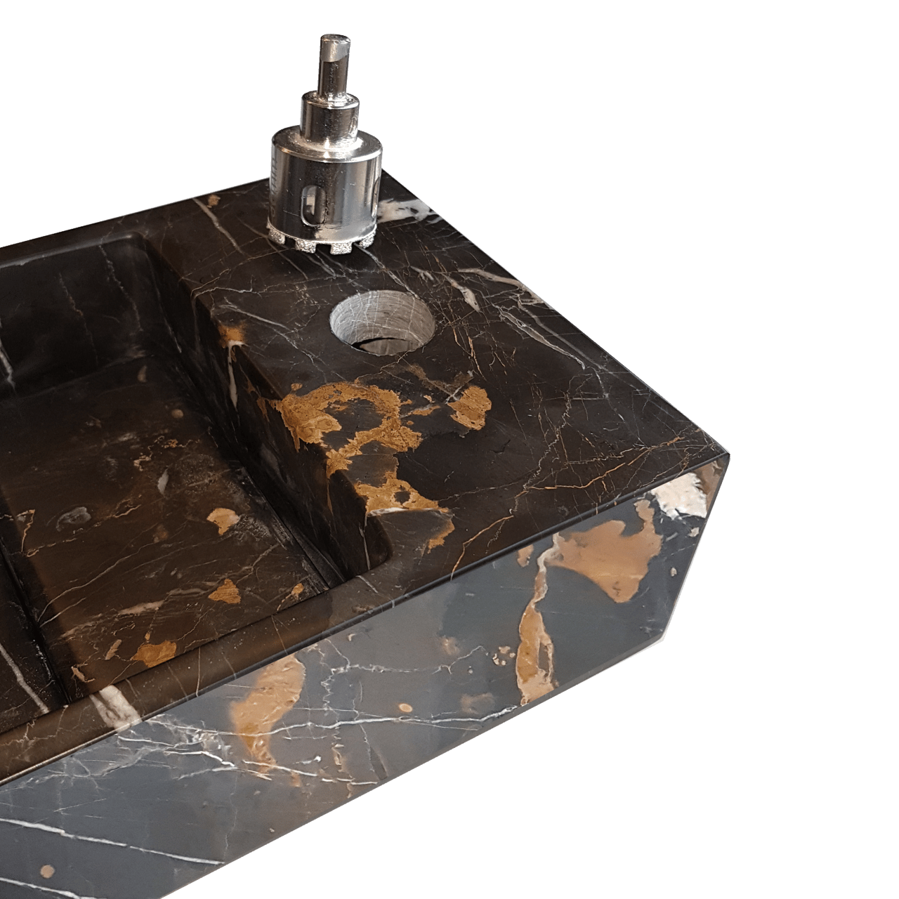 Balmani Mood Handwaschbecken: Portoro Gold Marmor, 65 x 20 cm