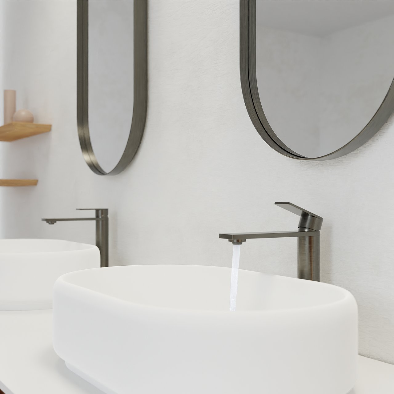 Blaufoss Fenix robinet de lavabo réhaussé Brushed GunMetal