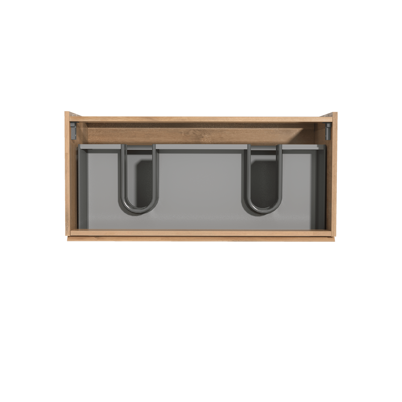 Storke Delta meuble sous-lavabo suspendu 100 x 48 cm chêne naturel 2 tiroirs 2 découpés de siphon