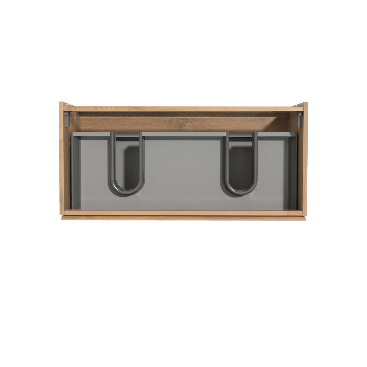 Storke Delta zwevend wastafelonderkast 100 x 48 cm natuur eik 2 lades 2 sifonuitsparingen