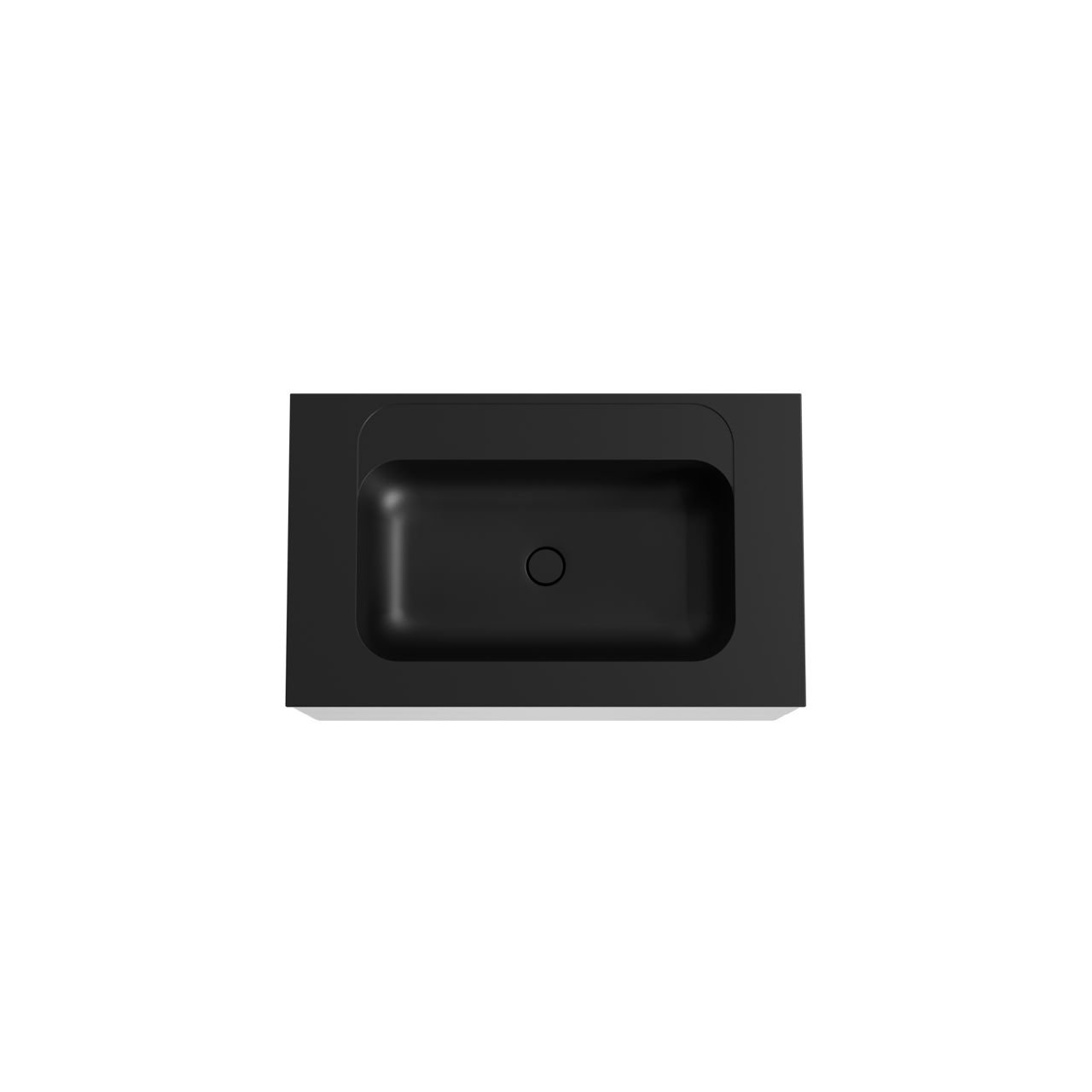 Balmani Mitra meuble salle de bains suspendu 90 x 55 cm blanc mat avec Tablo Strada plan simple en marbre composite noir mat