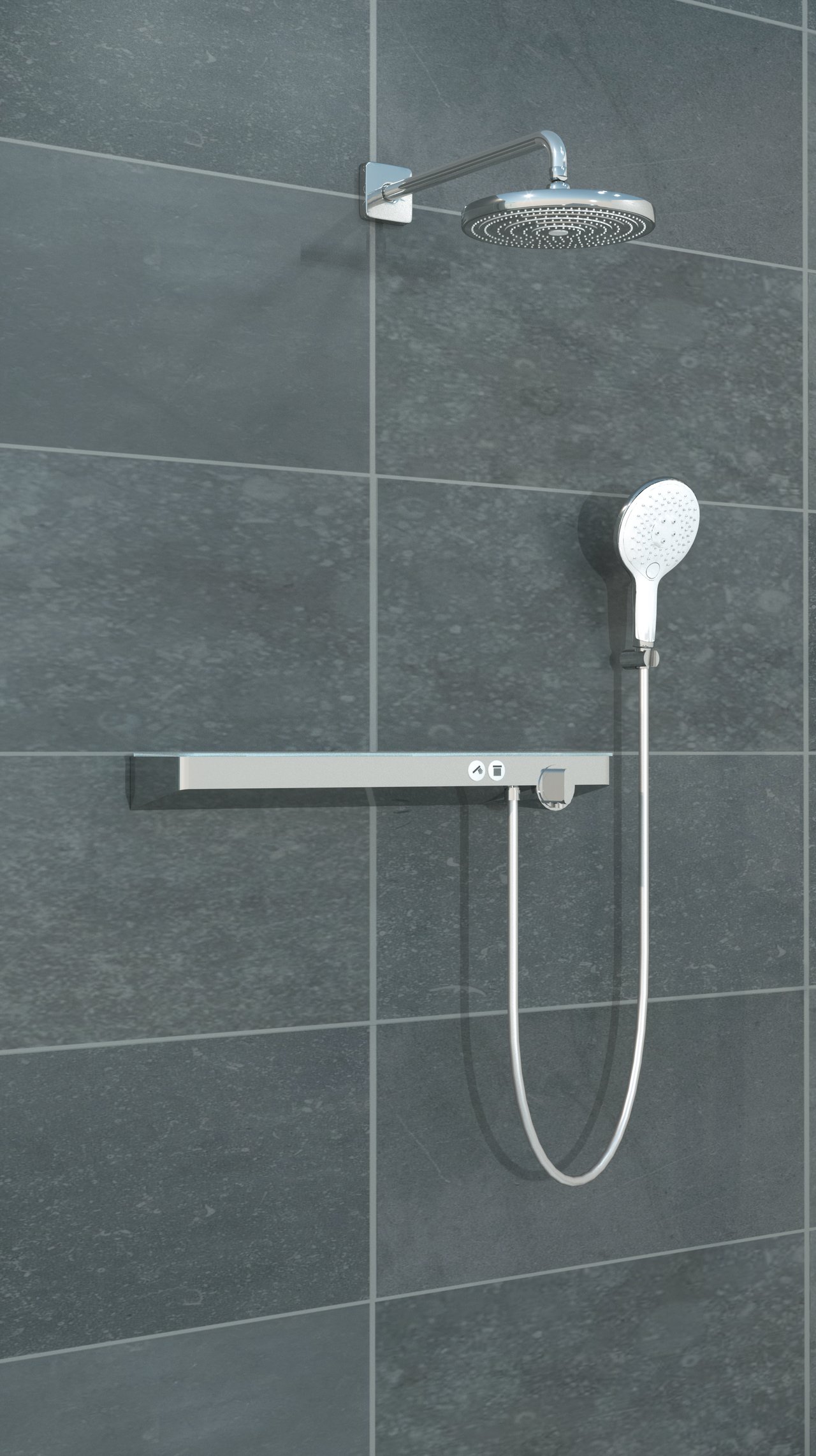 Hansgrohe Raindance Select S 150 Ecosmart Handbrause, 3 Strahlfunktionen, Chrom Glänzend und weiß