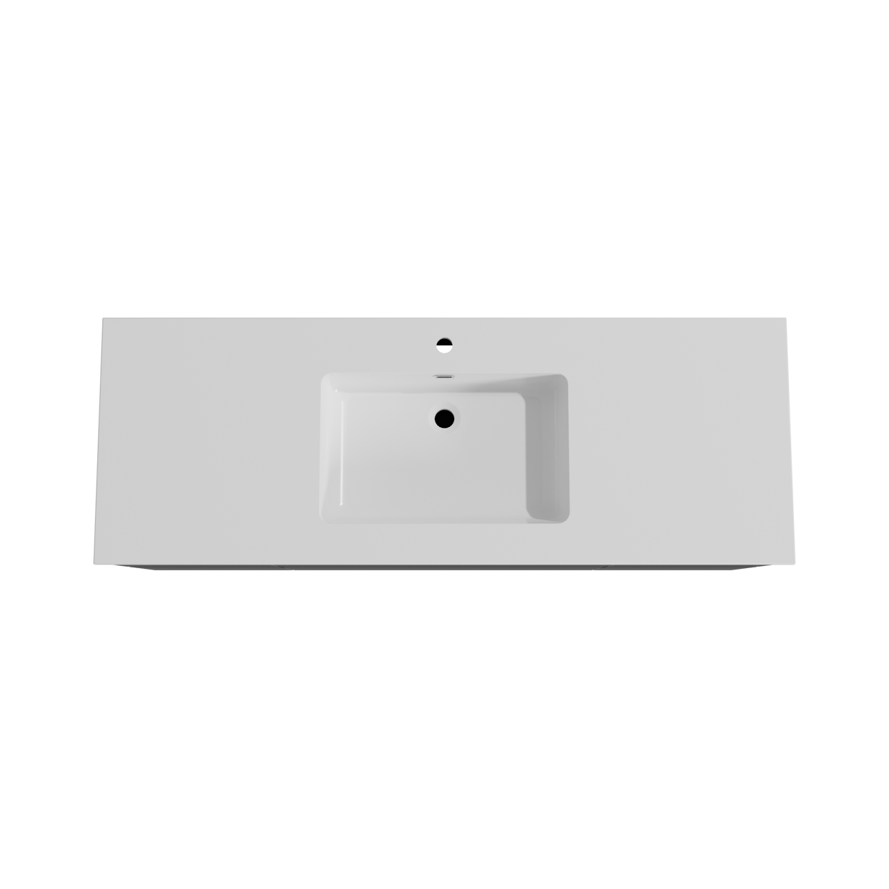 Storke Edge zwevend badmeubel 145 x 52 cm mat zwart met Diva enkele wastafel in composietmarmer hoogglans wit