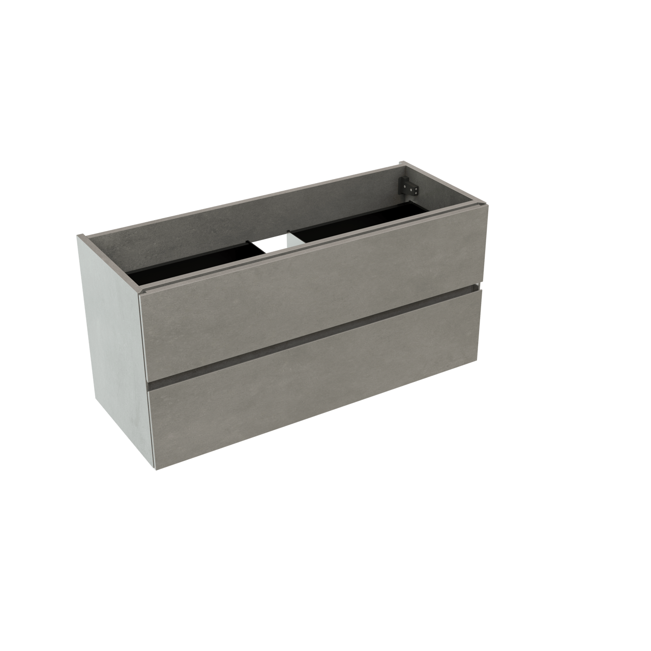 Storke Edge zwevende wastafelonderkast 100 x 40 cm beton donkergrijs 2 lades