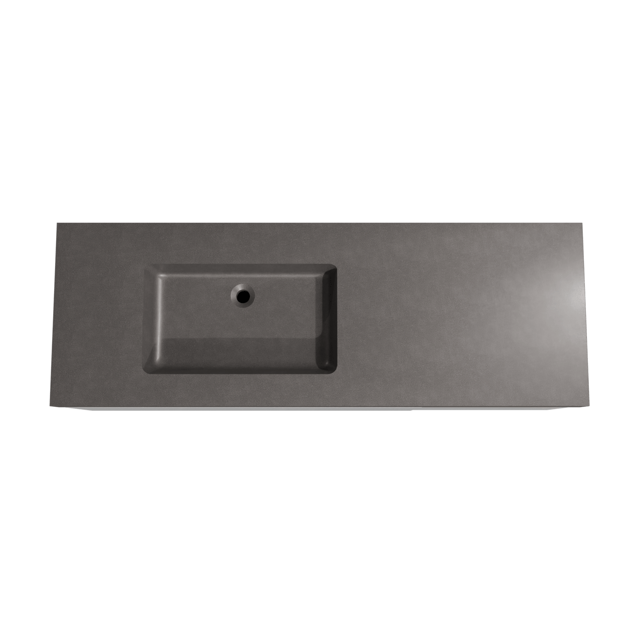 Storke Edge zwevend badkamermeubel 150 x 52 cm glanzend wit met Scuro High asymmetrisch linkse wastafel in kwarts mat zwart