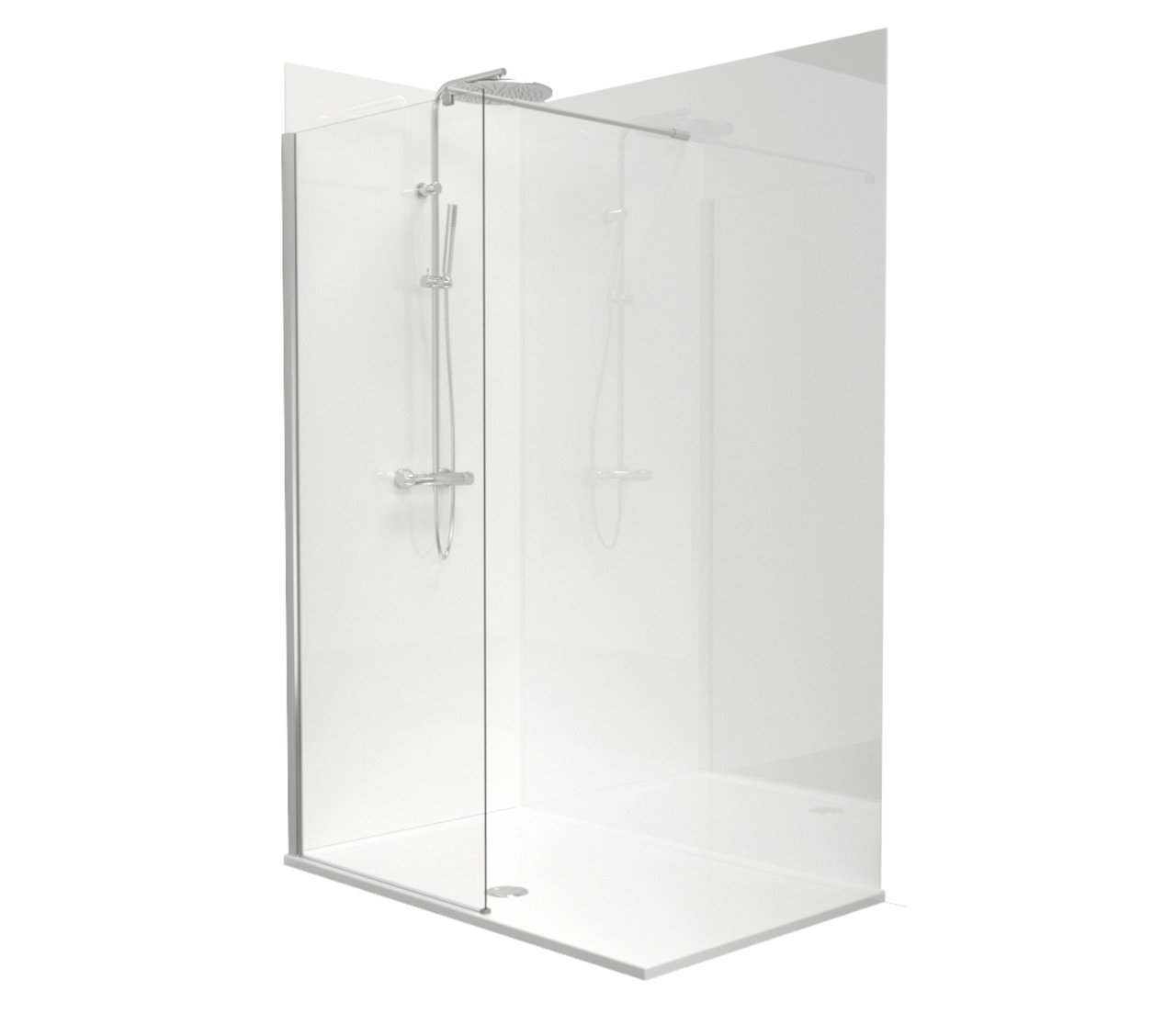 Linie Wall panneau mural de douche 140 x 220 cm acrylique Blanc Brillant