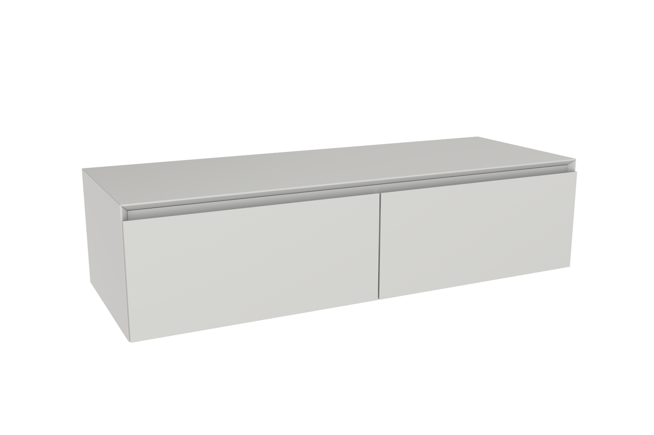 Storke Edge Modulo zwevende wastafelonderkast 130 x 48 cm mat wit 2 lades
