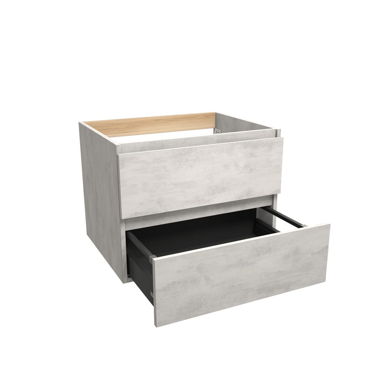 Balmani Lucida zwevende wastafelonderkast 67,5 x 55 cm beton zilvergrijs 2 lades