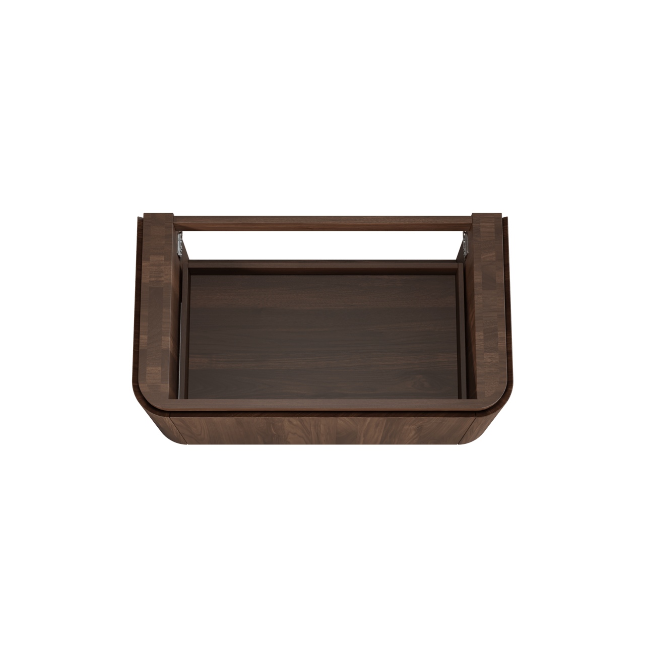 Balmani Moon hängender Waschbeckenunterschrank: 100 x 55 cm, Amerikanischer Nussbaum, 2 Schubladen