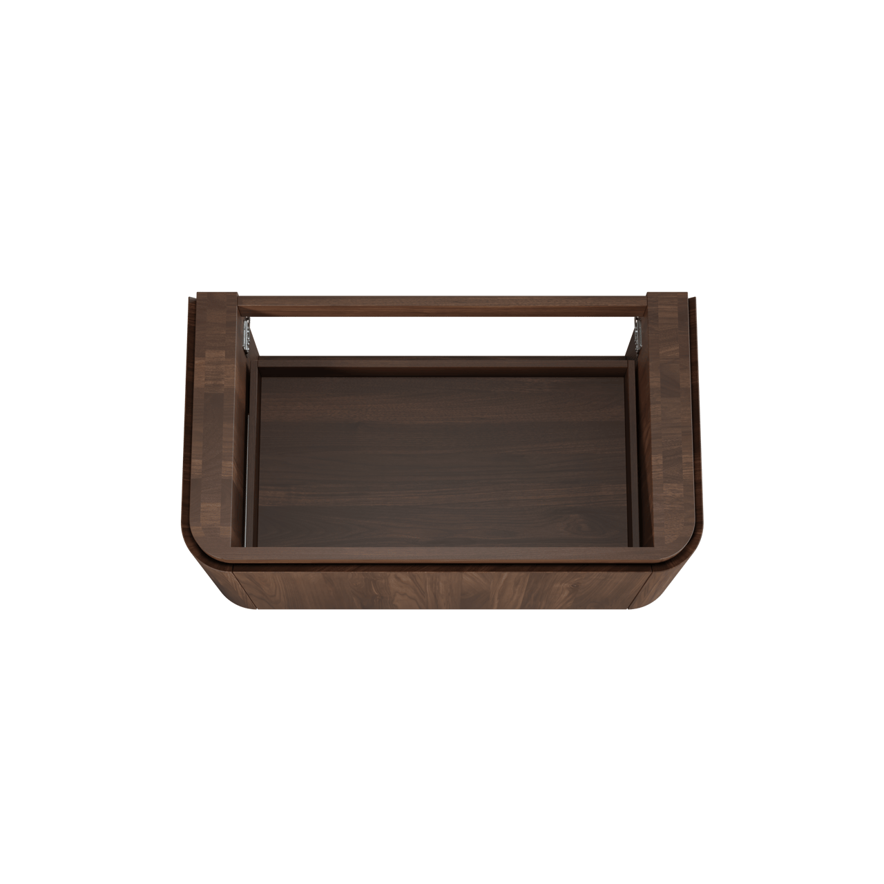 Balmani Moon hängender Waschbeckenunterschrank: 100 x 55 cm, Amerikanischer Nussbaum, 2 Schubladen