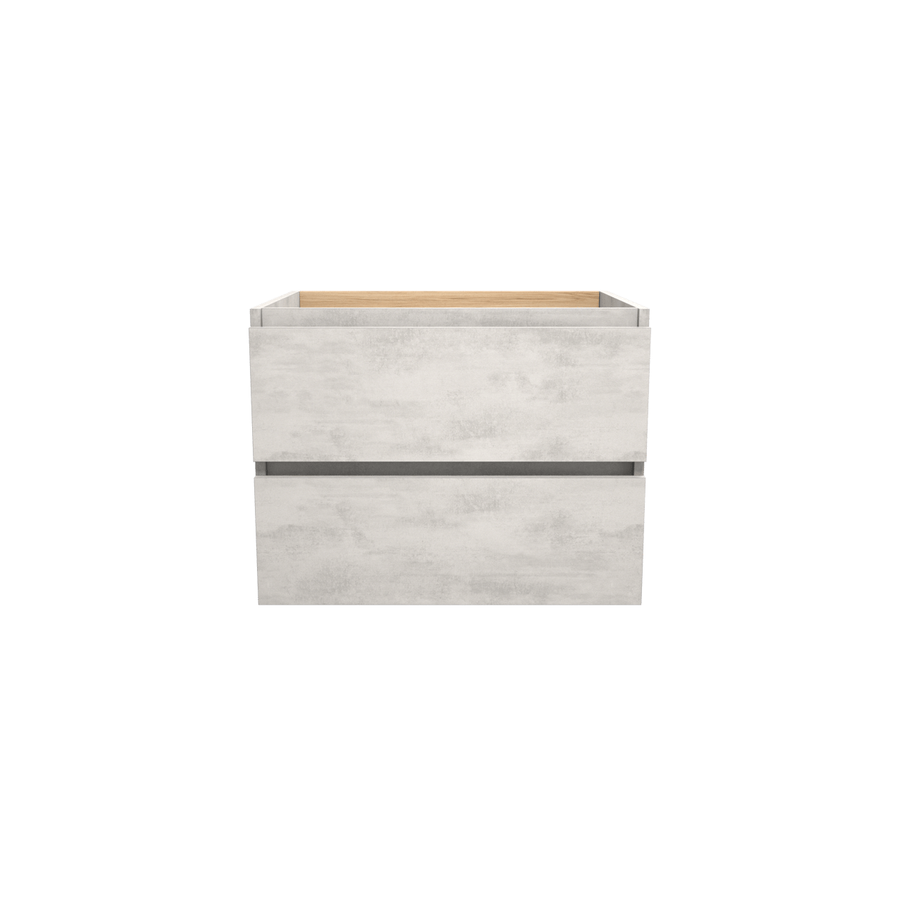 Balmani Lucida hängender Bad-Unterschrank, 67,5 x 55 cm, Beton silbergrau, 2 Schubladen