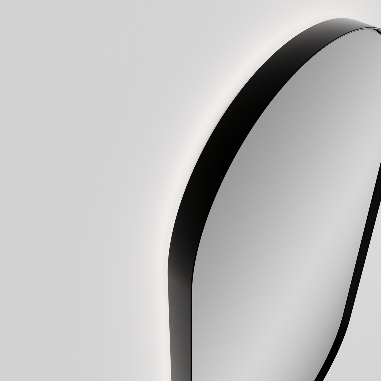 Luca Varess Nero Badspiegel mit Beleuchtung: Oval, Schwarz, 90 x 45 cm, mit Anti-Beschlag Spiegelheizung