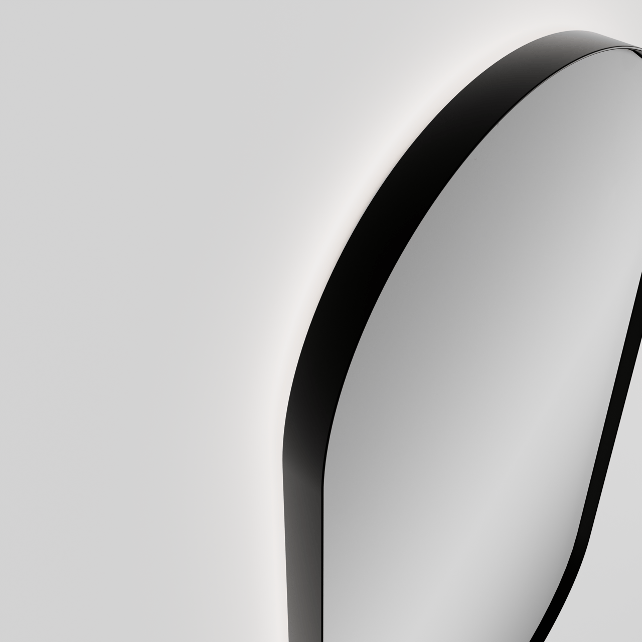 Luca Varess Nero Badspiegel mit Beleuchtung: Oval, Schwarz, 90 x 45 cm, mit Anti-Beschlag Spiegelheizung